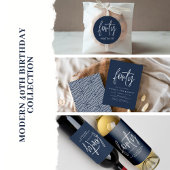 Moderne 40e verjaardag, eenvoudig stijlvol elegant wijn etiket