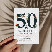 Moderne en legant 50 en Fabulous Birthday Invita Kaart