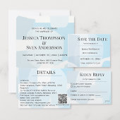 Modern Abstract blauw minimalistische artistieke b Save The Date