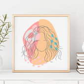 Moderne Abstracte vormen Boho Oranje roze vrouw Visitekaartje