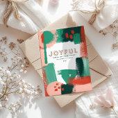 Moderne abstracte rode afbeelding, roze + groene v ovale sticker