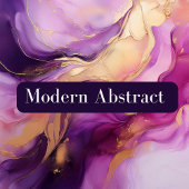 Modern Abstract Paars en goud Kaart