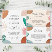 Modern Abstract zomertropisch Vrijgezellenfeest Kaart (Personaliseer de collectie van deze zelfstandige maker.)