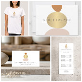 Moderne Abstracte Zen Stenen Gouden Logo Yoga, Mas Reclamekaart