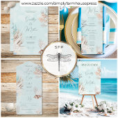 Modern Aqua Ocean & Shells Wedding Poster