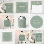 Modern Herfst Herfst Sage Green Baby shower Bedankjes Labels