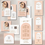 Script Modern boog roze foto qr code logo Zakelijk Visitekaartje