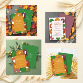 Modern Artistic Autumn Colorful Pattern Satijnen Lint