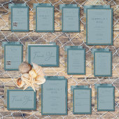 Moderne Abstracte Blauwgroen en goudbruiloft met s Kaart