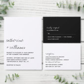 Modern Black & White Minimalist Script Wedding Kaart (Personaliseer de collectie van deze zelfstandige maker.)