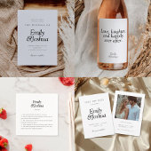 Modern zwart-wit bruiloft met foto save the date