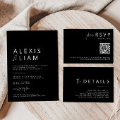 Moderne zwart-wit bruiloft gepersonaliseerde serve servet