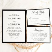 Modern Black Border Wedding Kaart