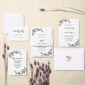 Moderne botanische zwarte geïllustreerde bladeren acryl uitnodigingen (Personaliseer de collectie van deze zelfstandige maker.)