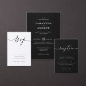 Zwart-wit Elegant Formeel Bruiloft Adres Sticker (Personaliseer de collectie van deze zelfstandige maker.)