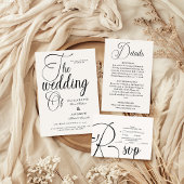 Modern Black Script Wedding Save The Date