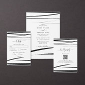 Modern zwart wit Abstracte bruiloft Save The Date (Personaliseer de collectie van deze zelfstandige maker.)