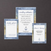 Blauw & Goud ⚓️ Evenement of nautische bruiloft Menu (Personaliseer de collectie van deze zelfstandige maker.)