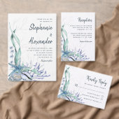 Waterverf blauw strandhuwelijk save the date (Personaliseer de collectie van deze zelfstandige maker.)