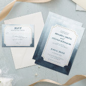 Moderne Blauwe Bruiloft Save The Date