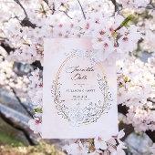 Moderne Blush Bloemen Monogram Bruiloft Envelop Se Ronde Sticker