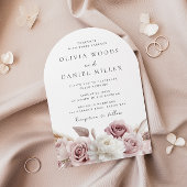 Blush Elegance: prachtige bloemenbruiloft Acryl Uitnodigingen