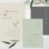 Gray Modern Minimal Wedding-uitnodiging Kaart