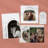 Moderne Boho Arch Joyful Twee Foto Feestdagenkaart