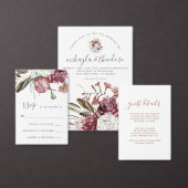 Moderne terracotta boho bloemenfoto bruiloft save the date (Personaliseer de collectie van deze zelfstandige maker.)