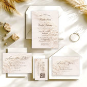 Rustic Elegant Boho Pampas Grass Wedding Bedankkaart