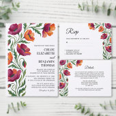 Rode oranje klaproos save the date kaart (Personaliseer de collectie van deze zelfstandige maker.)