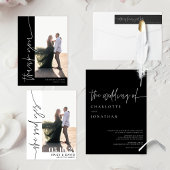 Moderne Boho foto woestijn Mauve bruiloft Kaart