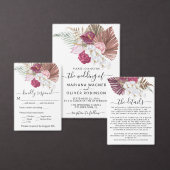 Boho Witte Orchideeën Blos Roze-Bordeaux Bloemige  Kaart (Personaliseer de collectie van deze zelfstandige maker.)