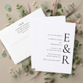 Moderne Trouw met Krachtig Monogram Minimalistisch Programmakaart (Personaliseer deze collectie van deze onafhankelijke maker. Test)