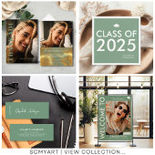 Moderne Sage Green gepersonaliseerde afstudeerfees Papieren Bekers