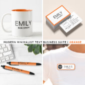 Moderne zwarte typografie Oranje grens Ronde Sticker