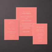 Modern Bold Vibrant Coral Wedding Invitation (Personaliseer de collectie van deze zelfstandige maker.)