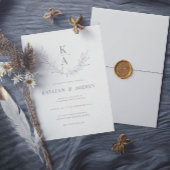 Moderne oliage Leaf Sketch Drawing Elegant Wedding Acryl Uitnodigingen