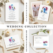 Modern Bougainvillea Destination Wedding Save The Date