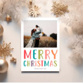 Heldere kleurrijke vrolijke kerst matching familie t-shirt