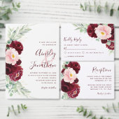 Moderne Bloemen Bourgondië Horizontale Grote Bruil (Personaliseer de collectie van deze zelfstandige maker.)