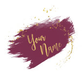 Modern Burgundy Gold Paint Strokes - Mousepad Muismat