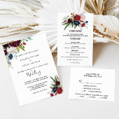 Modern Burgundy Navy Blush Floral Date Jar Sign Poster