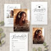 Zwart Modern Calligrafie Congrats Afstuderen Servet