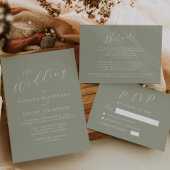 Budget Kalligrafie Sage Green QR Code Huwelijk