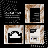 Modern Chic Black and Ivory Details Informatiekaartje