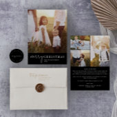 Modern chic | Zwart Vrolijk Kerstmis Multi Foto All In One Uitnodiging