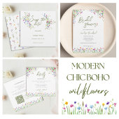Chic boho Foto wilde bloemen bruiloft Save the Dat Save The Date