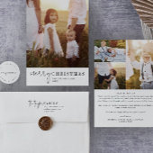 Moderne chique foto overlay familie nieuws kerst feestdagenkaart