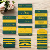 Elegante Fancy groene en gouden strepen Chic bruil Save The Date